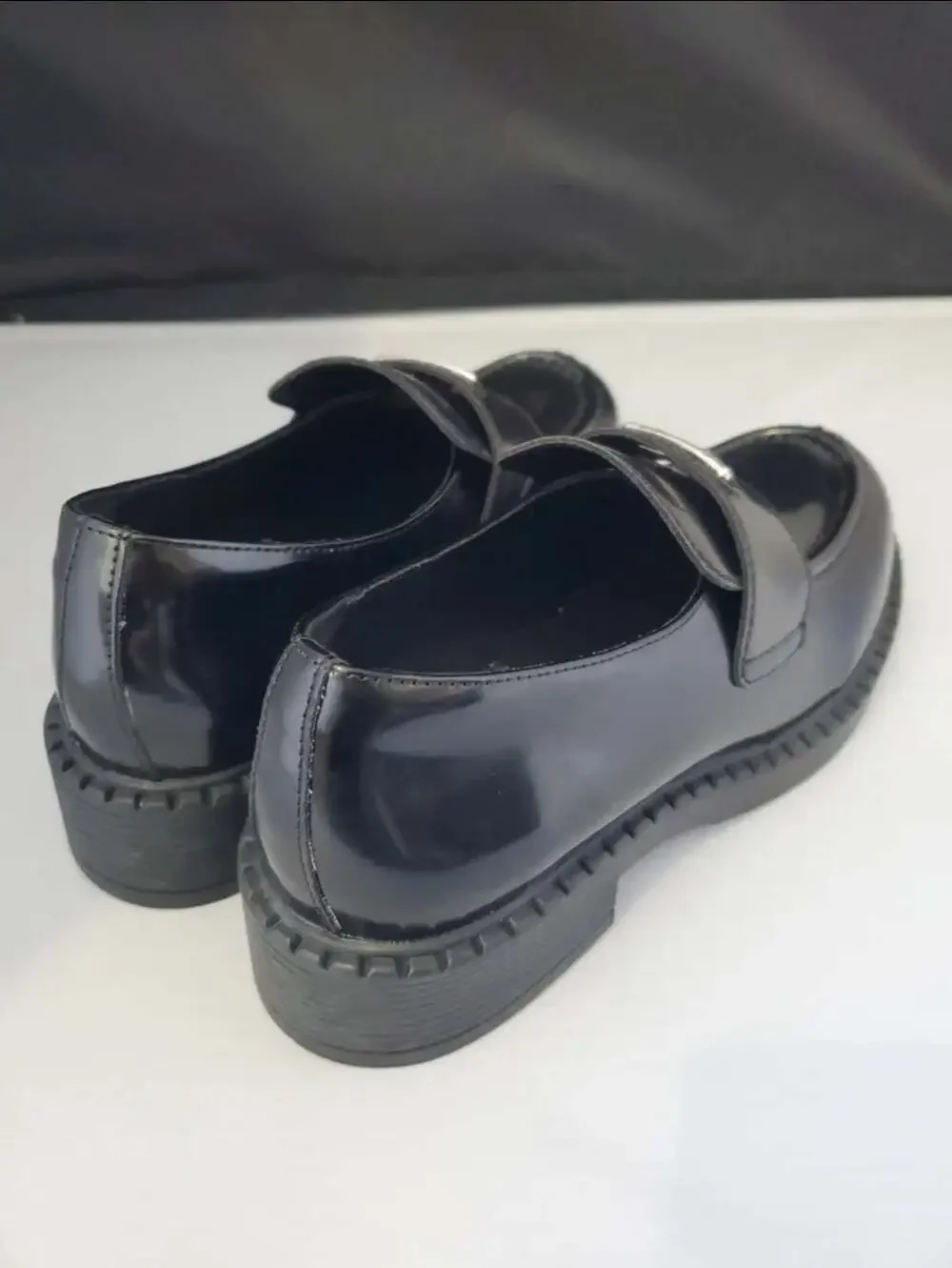 Prada Spazzolato Brushed Leather Loafers with Metal Triangle Logo